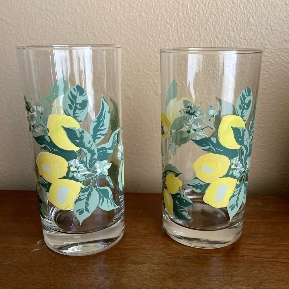 Vintage Royal Norfolk lemon bloom set of 4 glasses